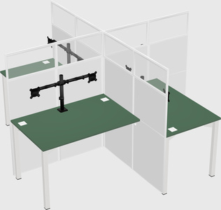Quad office cubicles