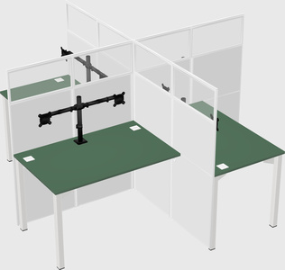 Quad office cubicles