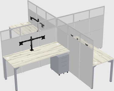 Quad office cubicles