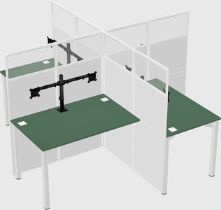 Quad office cubicles