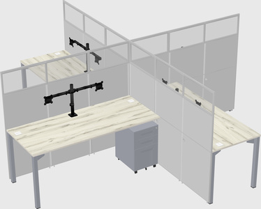 Quad office cubicles