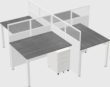 Quad office cubicles