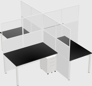Quad office cubicles