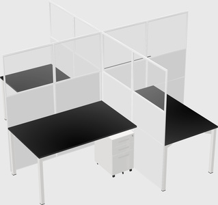 Quad office cubicles