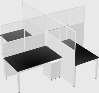 Quad office cubicles