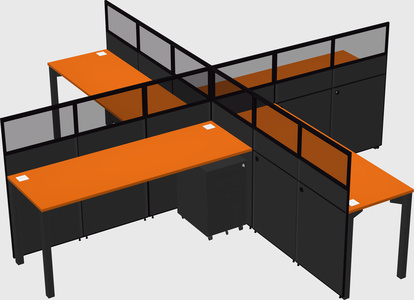 Quad office cubicles