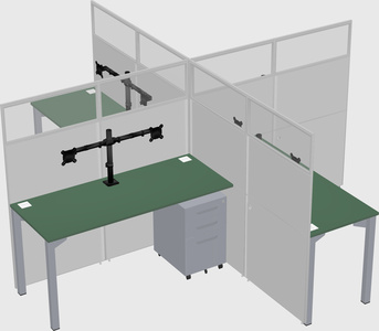 Quad office cubicles