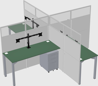 Quad office cubicles