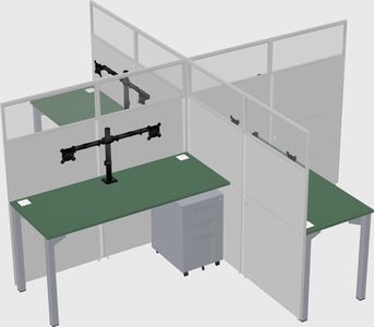 Quad office cubicles