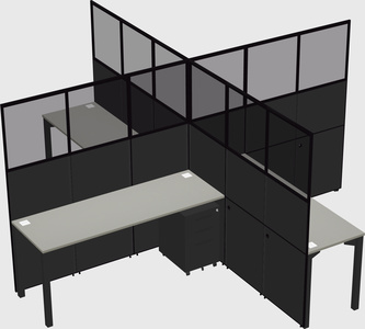 Quad office cubicles