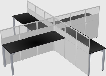Quad office cubicles