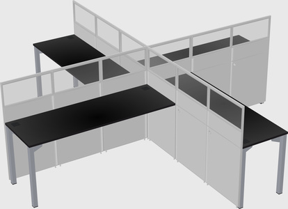 Quad office cubicles