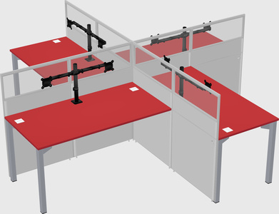 Quad office cubicles