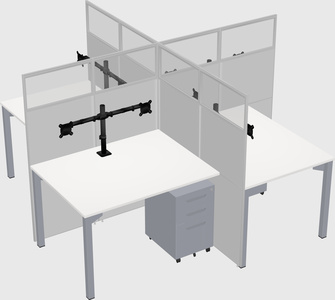 Quad office cubicles