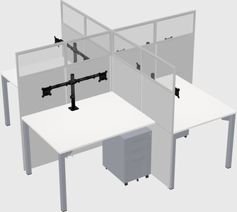 Quad office cubicles
