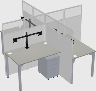 Quad office cubicles