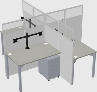 Quad office cubicles