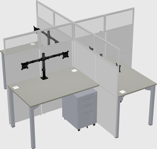 Quad office cubicles