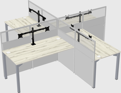 Quad office cubicles