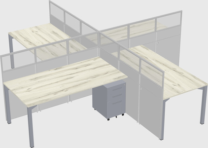 Quad office cubicles