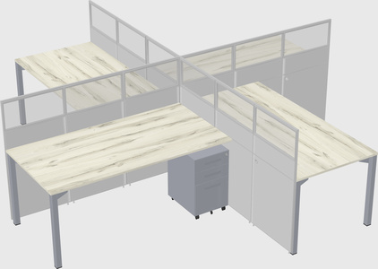 Quad office cubicles