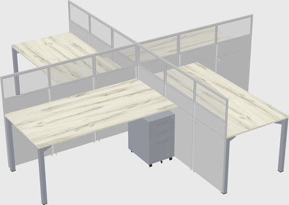 Quad office cubicles