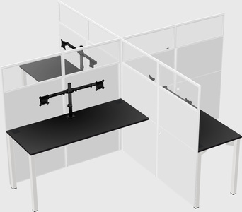 Quad office cubicles