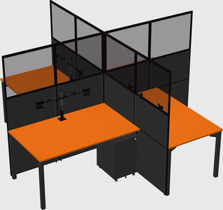 Quad office cubicles