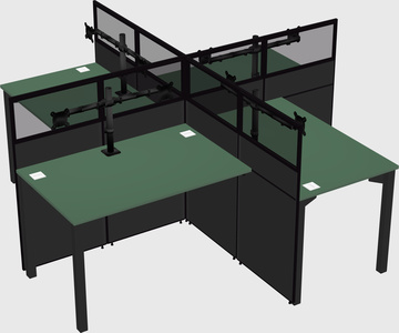 Quad office cubicles