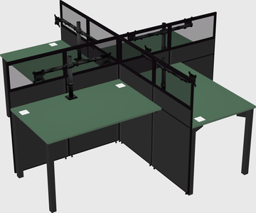 Quad office cubicles