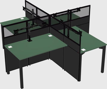 Quad office cubicles