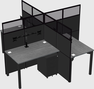 Quad office cubicles