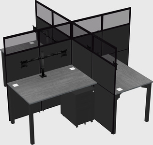 Quad office cubicles