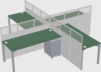 Quad office cubicles