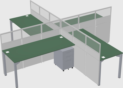Quad office cubicles