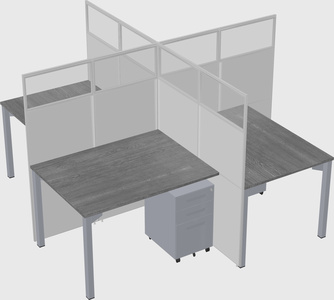 Quad office cubicles