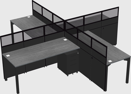 Quad office cubicles