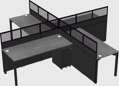 Quad office cubicles