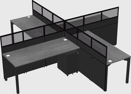 Quad office cubicles