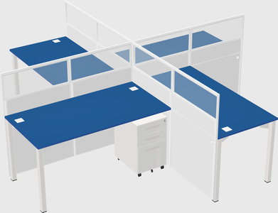 Quad office cubicles