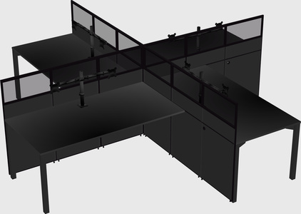 Quad office cubicles