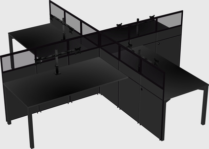 Quad office cubicles