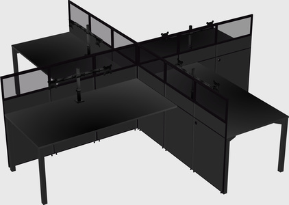Quad office cubicles