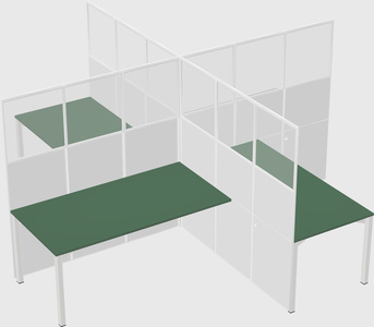 Quad office cubicles