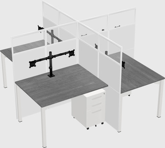 Quad office cubicles