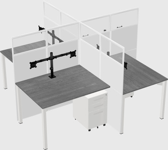 Quad office cubicles