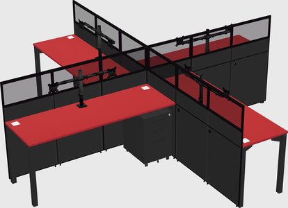 Quad office cubicles
