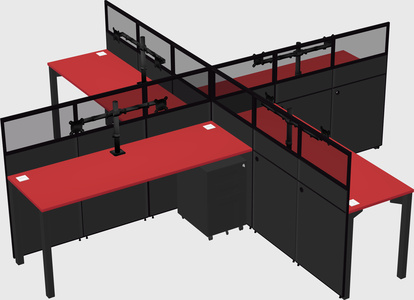 Quad office cubicles