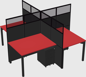 Quad office cubicles