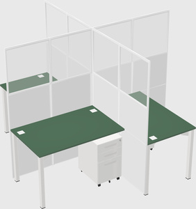 Quad office cubicles